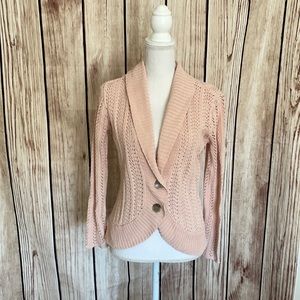 J. Jill Light Pink Loose-knit Cardigan Small